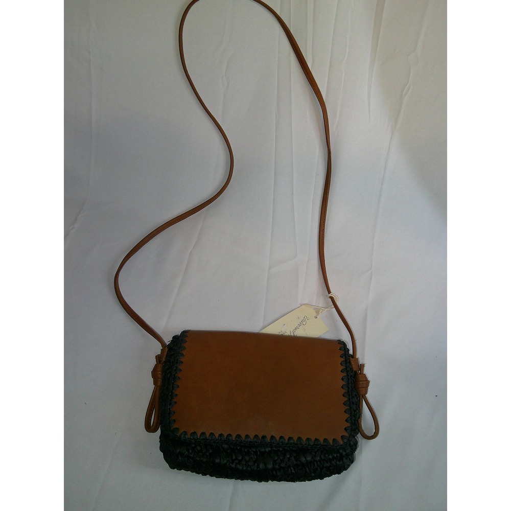 Universal Thread Crossbody‎ Bag Tan Brown Black Straw Woven Purse $25 NWT